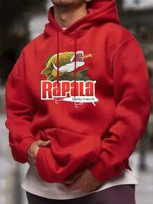 Sudadera con capucha de peso pesado para hombre con logo Rapala y estampado gráfico de peces - Jersey oversized de estilo urbano, bolsillo de canguro y capucha con cordón, lavable a máquina, ropa casual para todas las estaciones para pesca, estilo urbano, ropa de pesca, moda streetwear, busos hombre, sudaderas hombre, suéter hombre, chaqueta con capucha hombre, sudadera hombre, suetras hombre, abrigos hombre, jersey hombre - Rojo - Ver 6