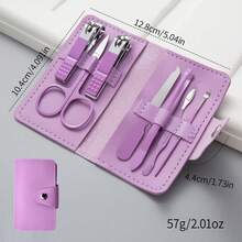 7Pcs/Set Nail Clippers Set Complete Set Stainless Steel Fingernail Cutter Nail File Ear Spoon Eyebrow Trimmer Portable Manicure Beauty Tools Kit - Multicolor - View 13