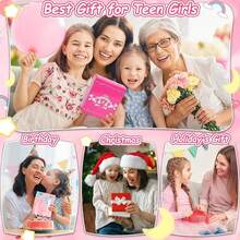 DIY手链制作套装 | 便携式串珠首饰礼盒，适合女孩和儿童 | 创意手工套装，适合生日派对、圣诞节、情人节和复活节 - 小公主梦想系列，配有精美包装和便携式手链收纳盒 - 送给女孩的最佳礼物