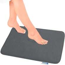 Bluelander Tapete de Baño Antiderrapante Memory Foam, Espuma Viscoelástica Gruesa, Alfombrilla de Baño Antideslizante de Terciopelo, Super Absorbente y Suave para Todo Hogar (Gris Oscuro, 1 Pieza) - ‎Gris Oscuro - Ver 2