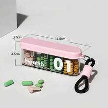 1pc 4-Compartment Portable Pill Case, Plastic Material, Sealed Dust-Proof Medicine Storage, Suitable For Home, Travel And Business