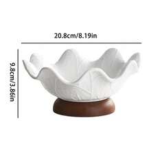 1pc Ceramic Fruit Plate, Salad Bowl, French Dessert Pudding Bowl, Candy Snack Tray, Tea Plate For Afternoon Tea - White - View 14