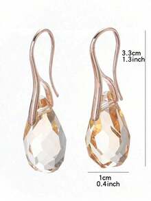 1Pair Elegant Colorful Earring Women Bridal Wedding Drop Earring Anniversary Earring Jewelry - 杏色 - 查看 6