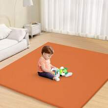 SUN YEE Kids Play Mat Baby Crawling Soft Leather Cover Plush Foam Padding Brown - màu nâu - Xem 1