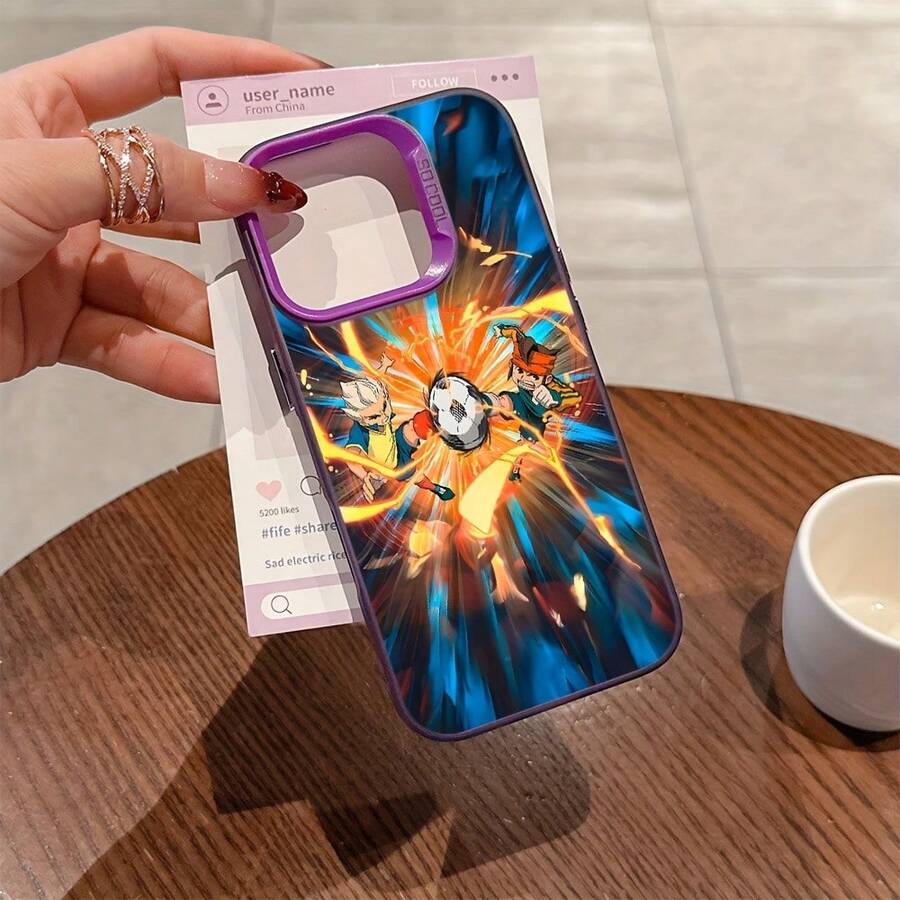 Funda de teléfono de anime Axel Blaze Firestorm Inazuma Eleven compatible con iPhone 17 16e 16 15 14 13 12 11 Mini Pro Max Air X XR XSMAX 8 7 Plus, cubierta trasera mate a prueba de golpes - Mezcla de colores - Ver 1