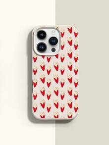 1个心形图案液态硅胶防震手机壳，适合作为节日礼物，兼容苹果Xs/Xsmax/Xr/11/12/13/14/15/16pro/Promax/14/15/16plus/17，男女通用 - 彩色 - 查看 4