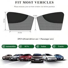 2 piezas de parasoles para ventanas de coche, cortina automotriz de malla transpirable con proteccin de doble capa magntica para conductor y pasajero con media sombra - inicial - Ver 2