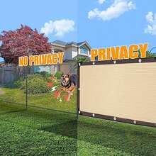 1 pieza Toldo de jardín color beige, 85% de malla, diseño de ojales, hecho de material transpirable de polietileno de alta densidad (HDPE), proporciona protección de privacidad, se puede usar como toldo/pantalla de privacidad - Beis - Ver 3