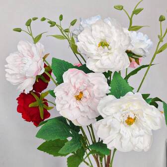 1/2 Pcs Artificial Flowers Peonies Silk Flowers With Stems Blue Artificial Flowers Outdoor Flower Arrangement Table Centerpieces Wedding Party Home Spring Summer Decor