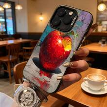 Funda de Teléfono Impresión de Arte de Manzana Roja para Modelos de  y , Regalo Ideal para Todas las Estaciones - Plateado - Ver 3