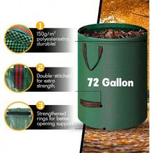 Garden Waste Bags - 3 包 72 加侖 + 綠色 - 查看 3