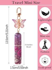 1PC Portable Mini Perfume Atomizer Spray Bottle Set – Refillable Travel Size 5ml Fragrance Dispenser For On-The-Go Touch-Ups – Gradient Butterfly Keychain Design, Ideal For Carrying Your Favorite Scents In Purses, Pockets, Gym Bags, And During Travel Or Shopping Trips – Leakproof, Easy To Fill, And Perfect For Parties & Everyday Use - 彩色 - 查看 5