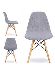 1Piece Jacquard Eames Chair Cover Willow Leaf Elastic Shell Chair Seat Cushion Slipcover, Suitable For All Seasons, Dirt Resistant, Dustproof, Removable & Washable, Cat Claw Resistant - Multicolor - View 10