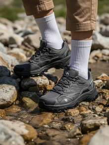 CAMEL CROWN 徒步鞋户外男士防水防滑徒步鞋透气登山男鞋 - 深灰色 - 查看 2