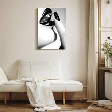 1 buc. Poster pe pânză, pictură pe pânză cu buze feminine alb-negru sexy, cadou ideal pentru dormitor, sufragerie, coridor, artă murală, decorare de perete, decorare cameră, postere vintage fără ramă pentru perete - Multicolor - Vizualizare 6