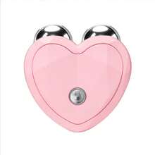 Masajeador facial eléctrico EMS portátil Mini rodillo de masaje con microcorriente para levantamiento facial, rejuvenecimiento de la piel y firmeza facial y del cuello, dispositivo de belleza de 200mAh - Rosa - Ver 7