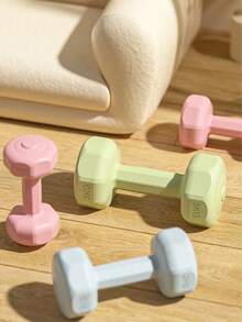 Pink PVC Coated Dumbbell Set, Suitable For Home Fitness Training And Women's Gym Accessories. Anti Slip And Comfortable, Protecting Hands And Floors, Silent Training Without Disturbing Neighbors