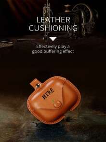 1pc Customized Leather Apple Bluetooth Earphone Case, Can Customize Personal English Name, Compatible With Apple Earphone Case, Leather Earphone Protective Case For Bluetooth Earphones