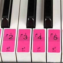 88-Key Piano Note Stickers, Removable Keyboard Key Labels For Beginners, Transparent Electronic Keyboard Note Decals, Color-Coded Music Guide For 88 Key Keyboards - Multicolor - View 7