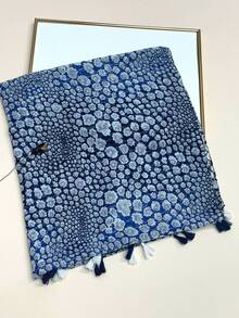 Khăn choàng in họa tiết Bohemian mới, khăn choàng tua rua nhẹ, thoáng khí, khăn choàng du lịch biển chống nắng phong cách thanh lịch dành cho nữ - Màu xanh bụi bặm - Xem 9