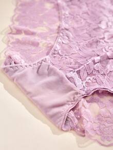 FOVTY 3 buah celana dalam wanita seksi renda ukuran besar - Mauve Purple - View 6
