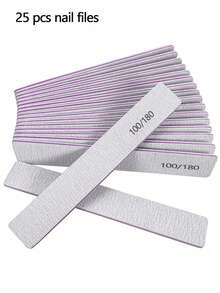 5/15/25/50 Professional Nail Files, 180/100 Grit Nail Files, Suitable For Natural Nails, Double-Sided Washable Fine Textured Nail Files, Suitable For Home And Nail Salons - 25PCS - View 6