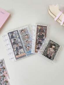 1 PC Water Ripple Mushroom Buckle Life Four Grid Card Book, Girl Headscarf Storage Book, Chasing Stars 3-Inch Album