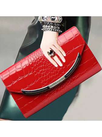 奢华真皮手拿包，时尚百搭，优雅新款晚宴小手提包，韩版个性时尚夏季手提包