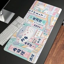 1 件装动漫日系街景图案鼠标垫 - 大尺寸耐用橡胶底座，光滑表面，轻巧便携，充满活力的城市景观设计，适用于游戏、办公、居家使用 - 创意生日礼物，送给游戏玩家和动漫迷，动漫鼠标垫办公桌配件 - 彩色 - 查看 7