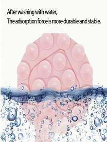 1pc Heart-Shaped Silicone Double-Sided Suction Cup Phone Holder, Anti-Stress Bubble, Non-Slip, Strong Suction, Suitable For Car, Desk, Bathroom, Portable Handheld Design - Multicolor - View 4