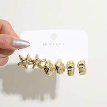 1 To 9 Pairs Sweet Style Heart/Bow/Starfish Plastic Material Socks, Suitable For Women Daily Commute Wear - Gold - View 10
