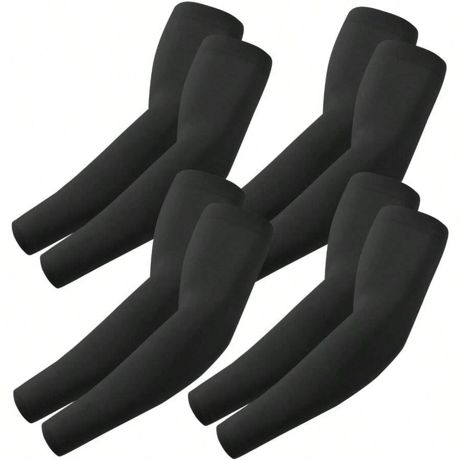 Arm Sleeves Cooling UV Sun Protection Sports Compression For Men/Women - 4 雙 - 4 隻黑色 - View 1