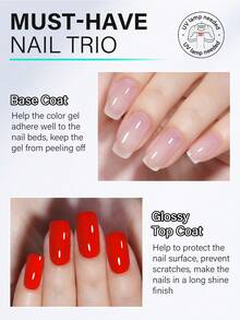 TOMICCA 2瓶15毫升透明底油和亮油套装，需要UV/LED灯固化，持久耐用，可用于家庭DIY美甲沙龙或作为送给女性的礼物。 - 無色 - 查看 3