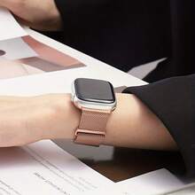 1条不锈钢米兰尼斯表带，兼容 Series 11，金属半圆形设计替换表带，配件 #时尚必备 #通勤必备 #夏季表带推荐 #精致配饰 #数码配件 - 彩色 - 查看 6