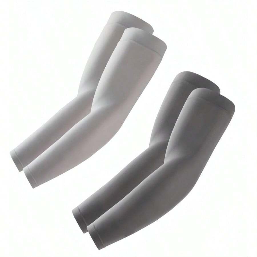 Arm Sleeves Cooling UV Sun Protection Sports Compression For Men/Women - 2 Cặp - Xám đậm + Xám nhạt - Xem 1
