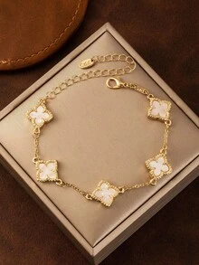 1/2件装 时尚经典黑白四叶草设计手链套装 - 彩色 - 查看 12