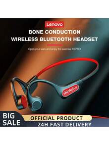 Lenovo Bone Conduction Earphones X3 Pro Bluetooth Hifi Ear-Hook Wireless Headset With Mic Waterproof Earbuds - Black - View 1