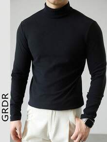 GRDR Áo sweatshirt nam cổ cao dáng rộng, phong cách đường phố, hàng mới về mùa Thu/Đông. - màu đen - Xem 2