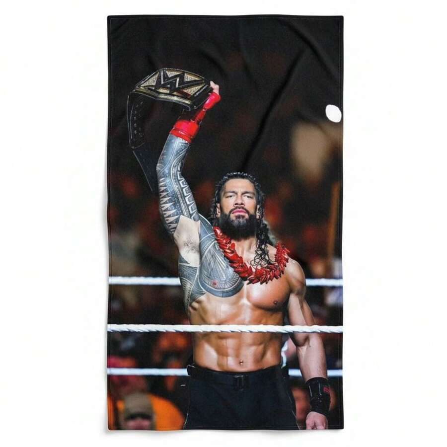 Toalla de baño Roman Reigns - OTC Lucha Libre - Suave y Absorbente - Rojo - Ver 1