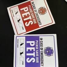 1/5/10pcs Pet Emergency Alert Stickers, UV-Resistant & Waterproof, Dog Safety Sign For Fire & Emergency, High Visibility, Easy To Stick - Multicolor - View 4