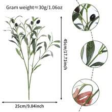 1/3/4/5/6根绿色人造橄榄树枝，适用于家居花瓶和婚礼装饰 - 橄欖枝 - 查看 3