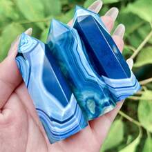 1pc Pink/Blue Agate Pillar With Unique Irregular Cracks And Small Holes; A Interior Decorations , The Perfect Gift For Family And Friends, Or A Valentine's Day Or Easter Present. - Multicolor - View 4