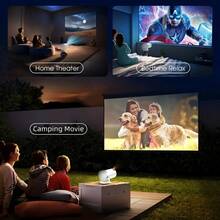 BAIYIG 1pc 2026 New S2pro Portable Smart Projector, 12V 1080P 4K HD WiFi6, Built-In Speaker, Android 13 OS, 360° Rotatable Stand, Includes EU Plug USB Adapter, Easy Connection To Smartphones And Laptops - Ideal For Home Theater - Multicolor - View 8