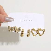 1 To 9 Pairs Sweet Style Heart/Bow/Starfish Plastic Material Socks, Suitable For Women Daily Commute Wear - Gold - View 3