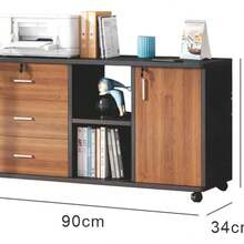 Archivador De Oficina 3 Cajones Con Ruedas Práctico - Gris - Ver 5