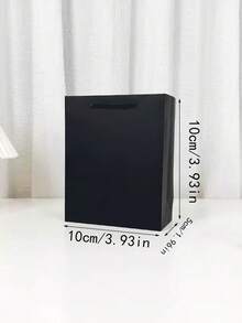 2/8pcs Black Gift Bags, Embossed Handles, High-End, Black Paper Bags, Minimalist, Black Card Gift Bags, Suitable For Clothing, Accessories, Gifts, Home Decor, Office, School, Scarves, Shawls, Snacks, Weddings, Holiday Parties, Souvenirs, Gifts For Teachers, Classmates, Colleagues, Friends, Girlfriends, Boyfriends, Brides, Bridesmaids