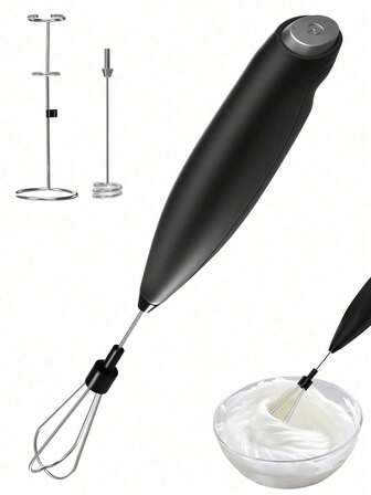1 Stück elektrischer Milchaufschäumer/Getränkemixer zum Halten, Mini elektrischer Milchschäumer mit Ständer, geeignet für Latte