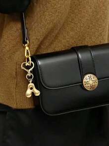 Bubble Letter Cute Necklace Pendant, Bag Pendant - Lucky Pendant, Letter A-Z, Shiny Alloy Bag Backpack Pendant - Birthday And Special Occasions, Keychain Ring Bag Backpack Pendant Car Pendant Women And Girls, Wallet And Handbag Accessories - 黃金2 - 查看 8