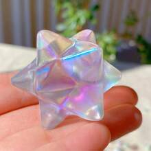 1pc Rainbow Aura Crystal Star - Quartz Merkaba Star, Rainbow Energy Crystal Star, Quartz Crystal Star, Crystal Star, Mineral Specimen, Ideal For Home Decor, Crystal Gift, Home Decoration, Red Crystal Star, White Crystal Star, Yellow Crystal Star - 1pc - View 15