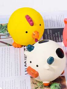 Dog Toys - Rubber Chicken, Cow, Pig Shaped Chew Toys, Squeak Toys, Interactive Toys For Dogs - Multicolor - View 3